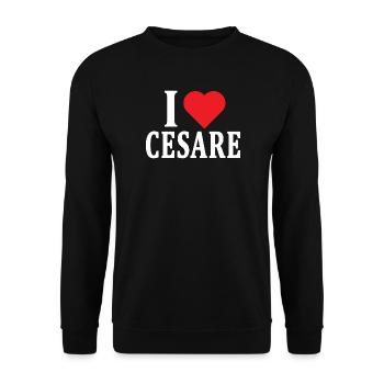 T-Shirt Ich liebe Cesare T-Shirt Geschenkidee - Unisex Pullover - Schwarz - Vorne - Alina (178cm) & Michal (187cm)