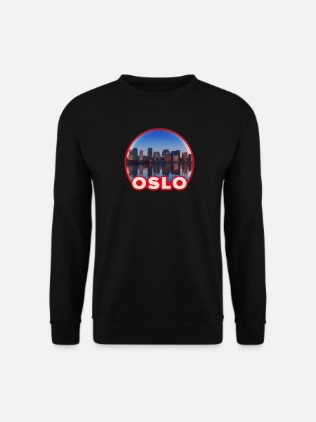 Oslo Skyline Round Logo - Unisex Sweatshirt - black