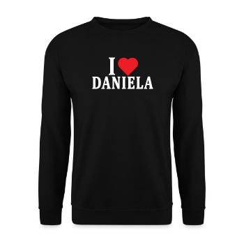 t-shirt I love Daniela t-shirt gift idea - Unisex Sweatshirt - black - Front - Alina (178cm) & Michal (187cm)