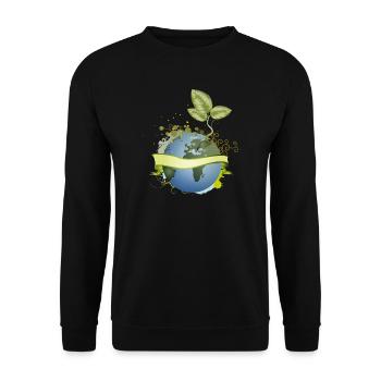 in the earth unfolds with banner - Unisex Sweatshirt - black - Front - Alina (178cm) & Michal (187cm)