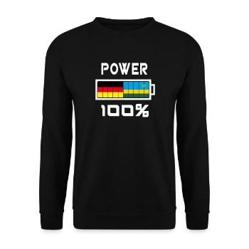 Deutschland und Ruanda Power 100% - Unisex Pullover - Schwarz - Vorne - Alina (178cm) & Michal (187cm)