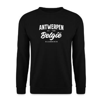 Antwerpen Belgie Vintage Logo - Unisex Pullover - Schwarz - Vorne - Alina (178cm) & Michal (187cm)