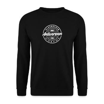 Antwerp Belgium Badge – City Design - Unisex Sweatshirt - black - Front - Alina (178cm) & Michal (187cm)