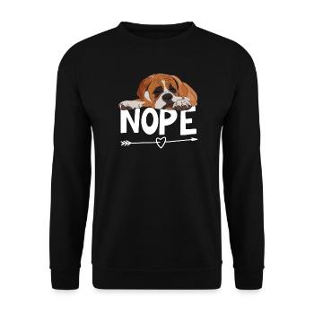 Boxer Dog Nope - Sweat-shirt Unisexe - noir - Devant - Alina (178cm) & Michal (187cm)