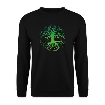 Celtic Tree of Life - Unisex Sweatshirt - black - Front - Alina (178cm) & Michal (187cm)
