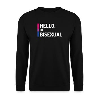 Hallo, ich bin bisexuell - Unisex Pullover - Schwarz - Vorne - Alina (178cm) & Michal (187cm)