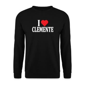 T-Shirt Ich liebe Clemente T-Shirt Geschenkidee - Unisex Pullover - Schwarz - Vorne - Alina (178cm) & Michal (187cm)