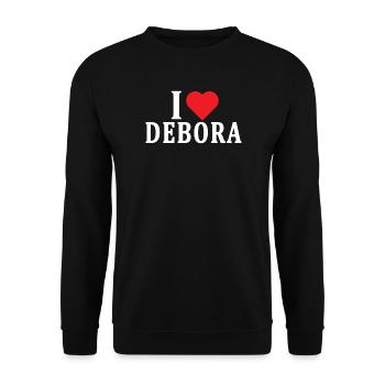 T-Shirt Ich liebe Debora T-Shirt Geschenkidee - Unisex Pullover - Schwarz - Vorne - Alina (178cm) & Michal (187cm)