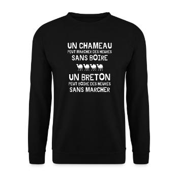 bretagne, bretagne humour, breton - Sweat-shirt Unisexe - noir - Devant - Alina (178cm) & Michal (187cm)