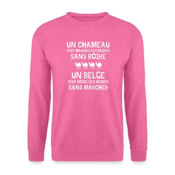 Belgique, Belgique humour, humour belge - Sweat-shirt Unisexe - rose - Devant