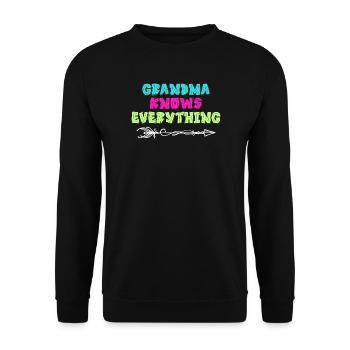 Oma Großmutter Alte Frau Seniorin Statement - Unisex Pullover - Schwarz - Vorne - Alina (178cm) & Michal (187cm)