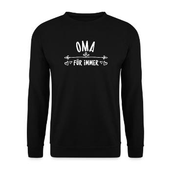 Oma Statement Rentnerin Großmutter Alles Gute - Unisex Pullover - Schwarz - Vorne - Alina (178cm) & Michal (187cm)