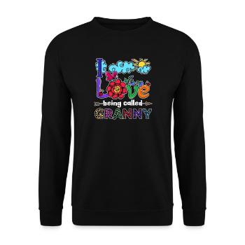 Cool Statement Seniorin Großmutter Oma Superoma - Unisex Pullover - Schwarz - Vorne - Alina (178cm) & Michal (187cm)