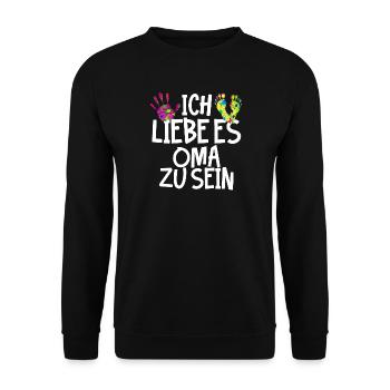 Oma Ruhestan Großmutter Seniorin Statement - Unisex Pullover - Schwarz - Vorne - Alina (178cm) & Michal (187cm)