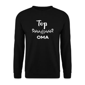 Großmutter Beste Oma Statement Glückwunsch - Unisex Pullover - Schwarz - Vorne - Alina (178cm) & Michal (187cm)