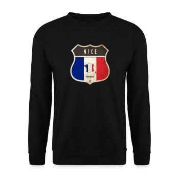 Nice France Armoiries Drapeaux Design - Sweat-shirt Unisexe - noir - Devant - Alina (178cm) & Michal (187cm)