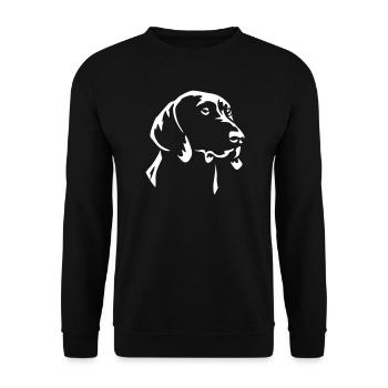 German Shorthair Head "Black Edition" - Unisex Sweatshirt - black - Front - Alina (178cm) & Michal (187cm)