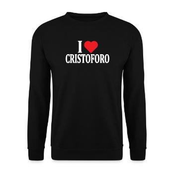T-Shirt Ich liebe Cristoforo T-Shirt Geschenkidee - Unisex Pullover - Schwarz - Vorne - Alina (178cm) & Michal (187cm)