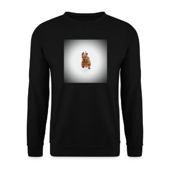 Brauner Dackel - Unisex Pullover - Schwarz - Vorne - Alina (178cm) & Michal (187cm)