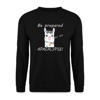 Be prepared for the alpacalypse - Unisex Sweatshirt - black - Front - Alina (178cm) & Michal (187cm)