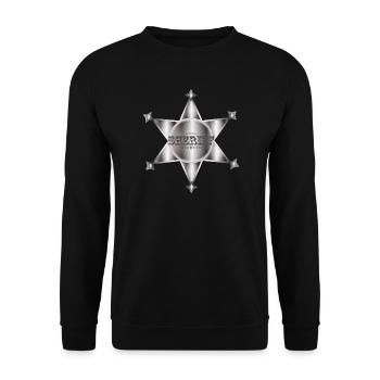 extraordinaire étoile de shérif argentée - Sweat-shirt Unisexe - noir - Devant - Alina (178cm) & Michal (187cm)