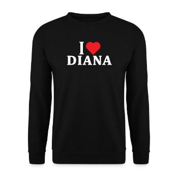 t-shirt J’adore Diana t-shirt idée cadeau - Sweat-shirt Unisexe - noir - Devant - Alina (178cm) & Michal (187cm)