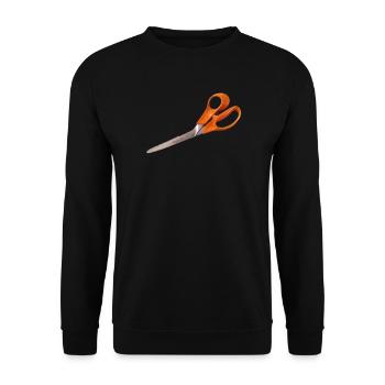 Orange Schere - Unisex Pullover - Schwarz - Vorne - Alina (178cm) & Michal (187cm)