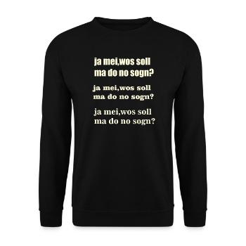 ja mei - Unisex Pullover - Schwarz - Vorne - Alina (178cm) & Michal (187cm)