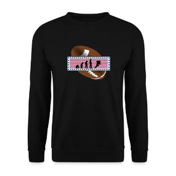 EVOLUTION AMERICAN FOOTBALL USA Flagge Geschenk - Unisex Pullover - Schwarz - Vorne - Alina (178cm) & Michal (187cm)