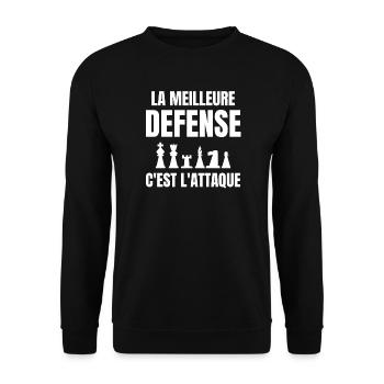 échec, échec et mat, joueur d'échecs - Sweat-shirt Unisexe - noir - Devant - Alina (178cm) & Michal (187cm)