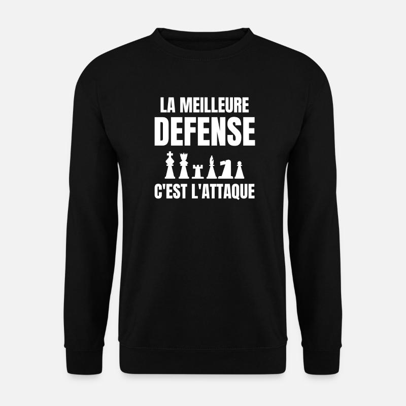 échec, échec et mat, joueur d'échecs - Sweat-shirt Unisexe - noir