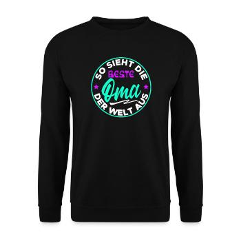 Best Grandma Statement Grandmother Grandma Senior - Unisex Sweatshirt - black - Front - Alina (178cm) & Michal (187cm)