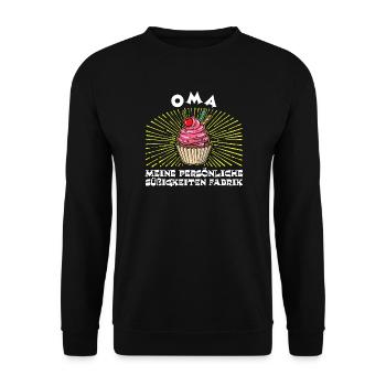 Humorvoll Oma Statement Großmutter Enkelkind - Unisex Pullover - Schwarz - Vorne - Alina (178cm) & Michal (187cm)