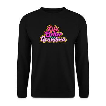 Grandchild Grandma Statement Grandmother Favorite Grandma - Unisex Sweatshirt - black - Front - Alina (178cm) & Michal (187cm)