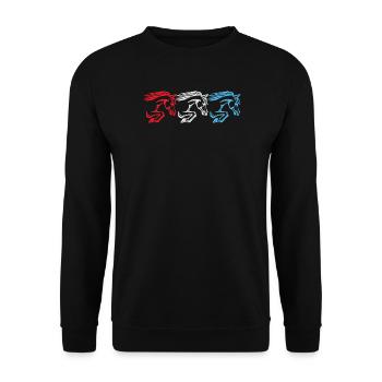 Icelandic Horses Stallion Gallop Icelandic Horses - Unisex Sweatshirt - black - Front - Alina (178cm) & Michal (187cm)