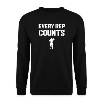 Every Rep Counts Bodybuilding Gym Shirt - Unisex Pullover - Schwarz - Vorne - Alina (178cm) & Michal (187cm)