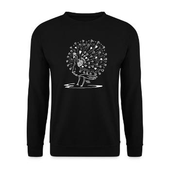 Peacock - Love for animals: art collection - Unisex Sweatshirt - black - Front - Alina (178cm) & Michal (187cm)