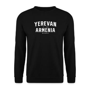 Yerevan Armenia Coordinates - Unisex Sweatshirt - black - Front - Alina (178cm) & Michal (187cm)