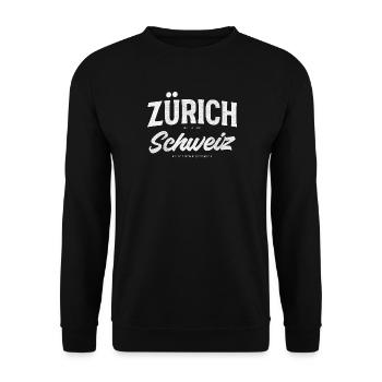 Zürich Schweiz Retro-Logo - Unisex Pullover - Schwarz - Vorne - Alina (178cm) & Michal (187cm)