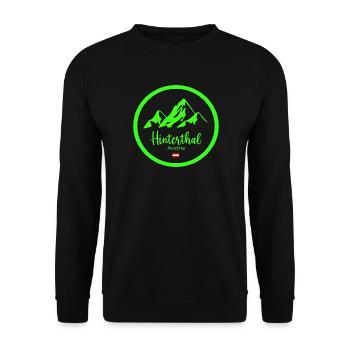 Hinterthal Alpen Neon Logo - Unisex Pullover - Schwarz - Vorne - Alina (178cm) & Michal (187cm)