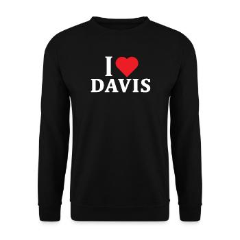 T-Shirt Ich liebe Davis T-Shirt Geschenkidee - Unisex Pullover - Schwarz - Vorne - Alina (178cm) & Michal (187cm)