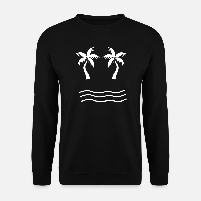Palm Tree White - Unisex Sweatshirt - black