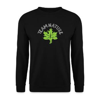 team nature Leaf Green Symbol Logo icon Forest Tree - Unisex Sweatshirt - black - Front - Alina (178cm) & Michal (187cm)