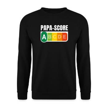 PAPA-SCORE / Humour Papa - Sweat-shirt Unisexe - noir - Devant - Alina (178cm) & Michal (187cm)