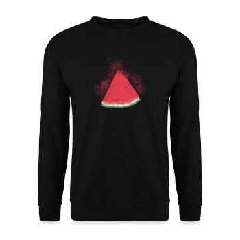 Wassermelone, Watermelon, Melone, Aquarell - Unisex Pullover - Schwarz - Vorne - Alina (178cm) & Michal (187cm)