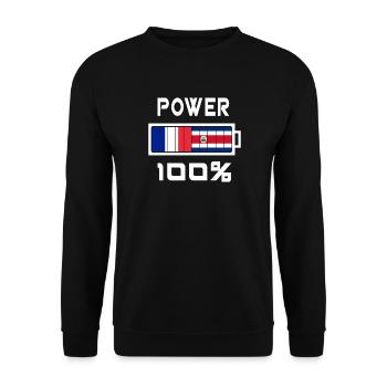 Costa Rica et France Puissance 100 % - Sweat-shirt Unisexe - noir - Devant - Alina (178cm) & Michal (187cm)