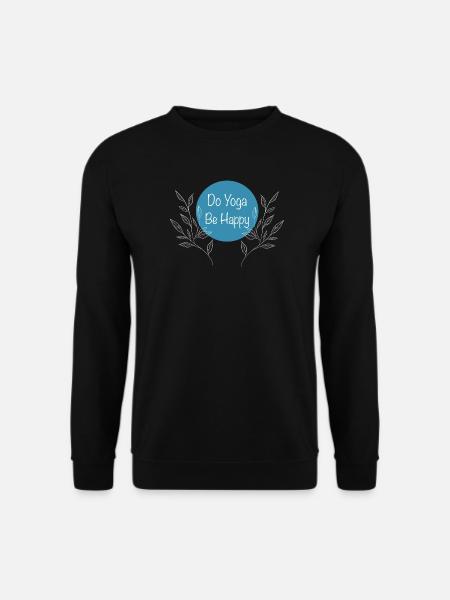 Yoga Saying Be Happy Circle - Unisex Sweatshirt - black