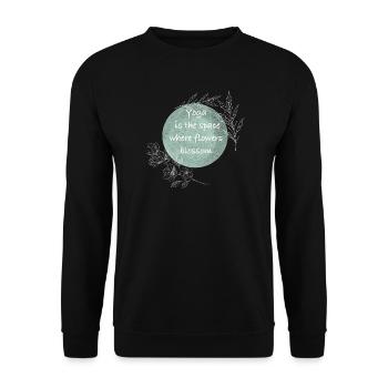Yoga Room Flower Blossom - Unisex Sweatshirt - black - Front - Alina (178cm) & Michal (187cm)