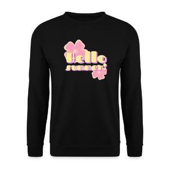Hallo Sommer-Retro-Pastellblumen - Unisex Pullover - Schwarz - Vorne - Alina (178cm) & Michal (187cm)