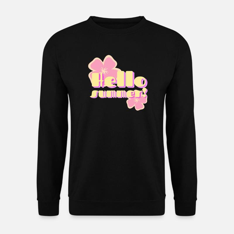 Hallo Sommer-Retro-Pastellblumen - Unisex Pullover - Schwarz